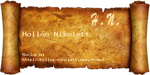 Hollós Nikolett névjegykártya